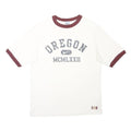 NIKE Mens White & Burgundy Oregon Graphic T-Shirt L Short Sleeve Crew Neck