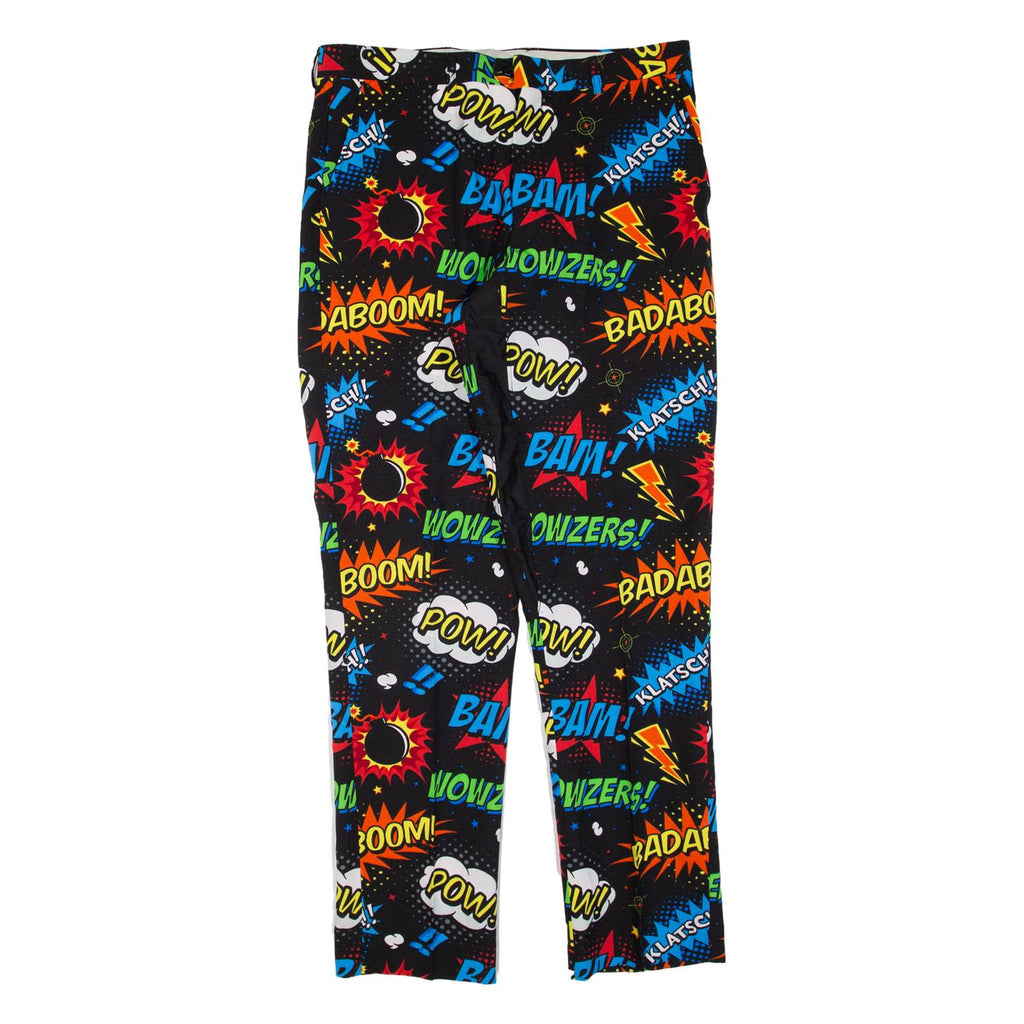 OPPOSUITS Pop Art Mens Trousers Black Regular Tapered W34 L33