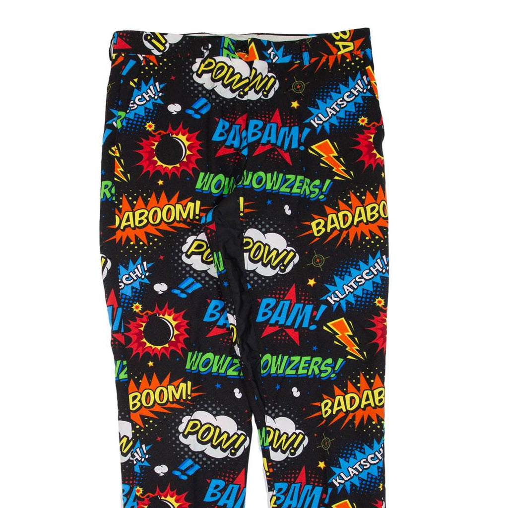 OPPOSUITS Pop Art Mens Trousers Black Regular Tapered W34 L33