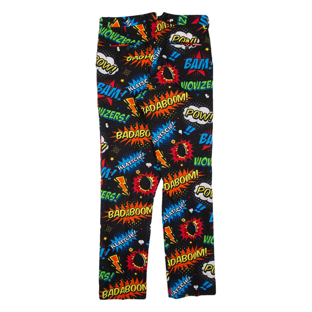 OPPOSUITS Pop Art Mens Trousers Black Regular Tapered W34 L33
