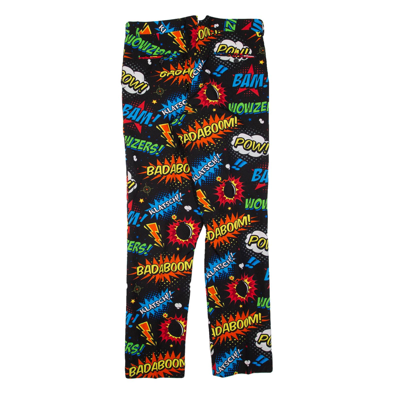 OPPOSUITS Pop Art Mens Trousers Black Regular Tapered W34 L33