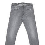 CARHARTT Mens Jeans Grey Regular Slim Denim Light W32 L32 Cotton Blend Zip