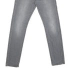 CARHARTT Mens Jeans Grey Regular Slim Denim Light W32 L32 Cotton Blend Zip