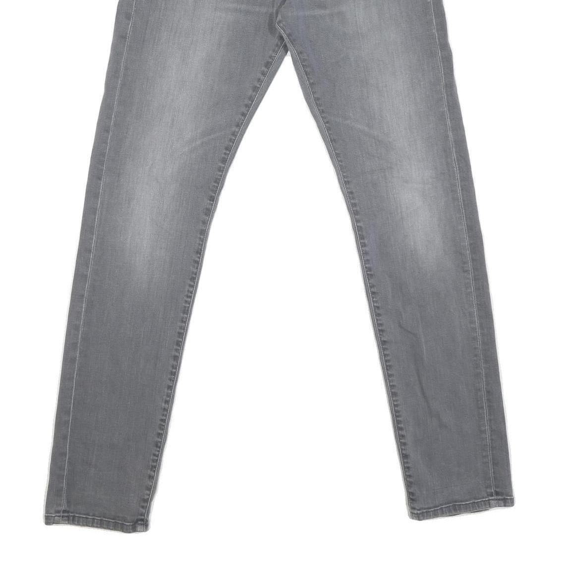 CARHARTT Mens Jeans Grey Regular Slim Denim Light W32 L32 Cotton Blend Zip