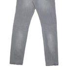 CARHARTT Mens Jeans Grey Regular Slim Denim Light W32 L32 Cotton Blend Zip