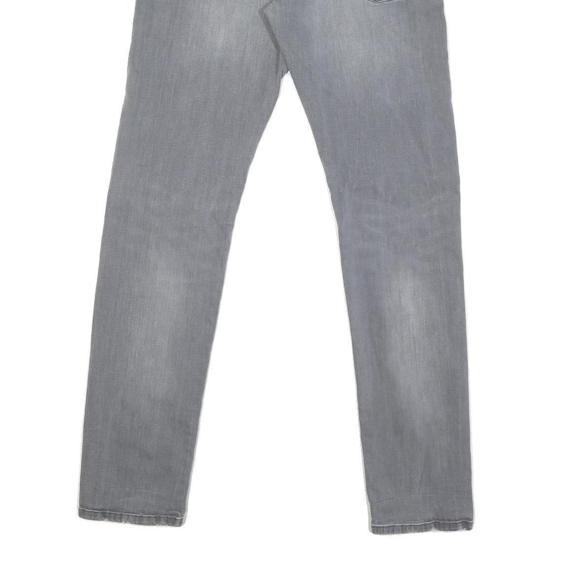 CARHARTT Mens Jeans Grey Regular Slim Denim Light W32 L32 Cotton Blend Zip