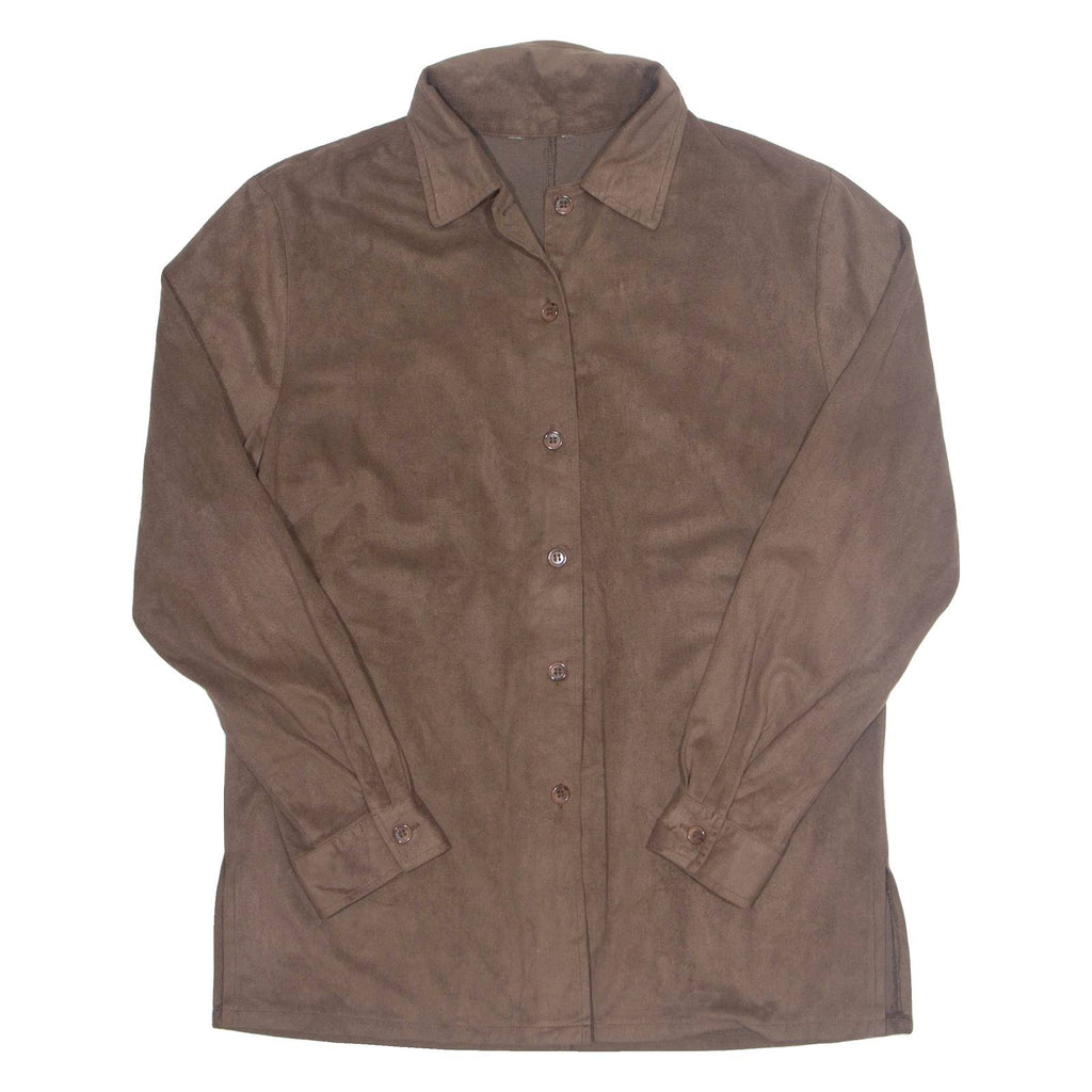 Womens Shirt Brown Collared Long Sleeve L