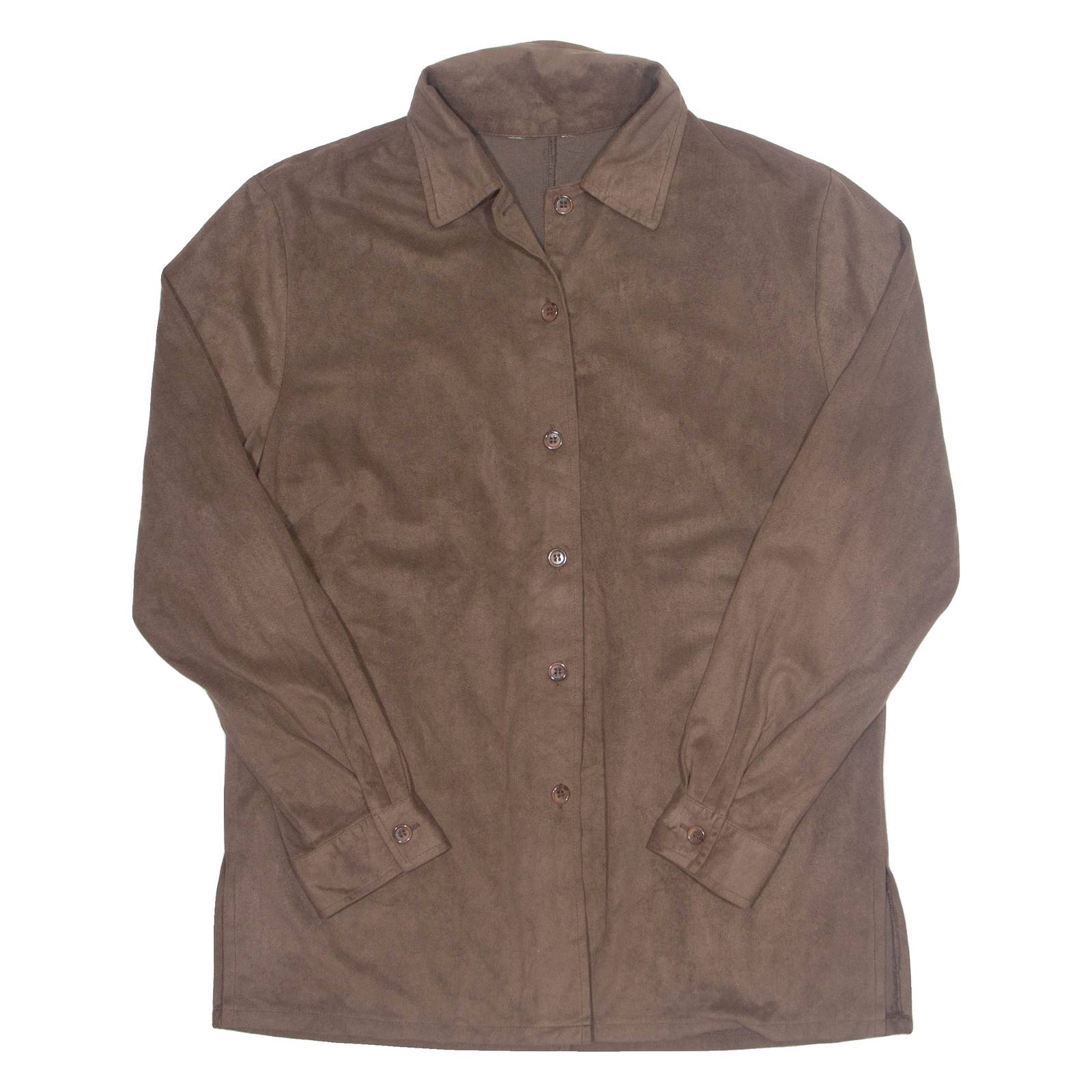 Womens Shirt Brown Collared Long Sleeve L