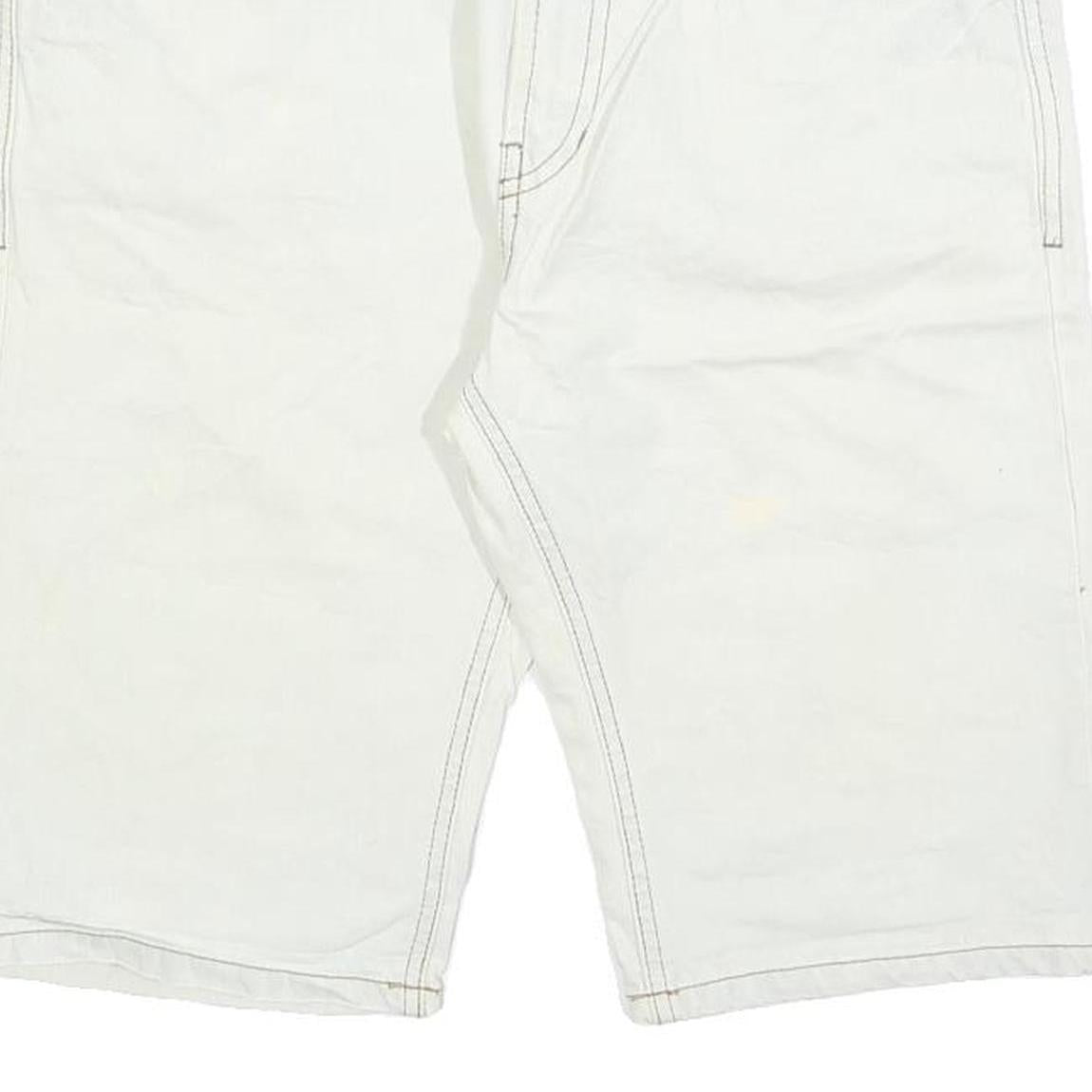 GREEN COAST Mens Shorts White Casual M W32 Cotton Blend Straight Fit Pockets