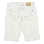 GREEN COAST Mens Shorts White Casual M W32 Cotton Blend Straight Fit Pockets