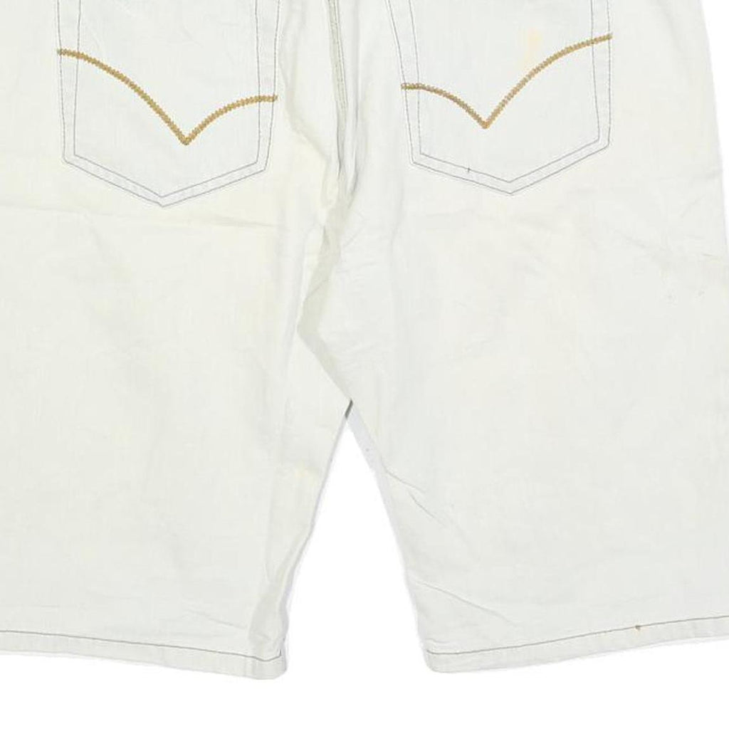 GREEN COAST Mens Shorts White Casual M W32 Cotton Blend Straight Fit Pockets