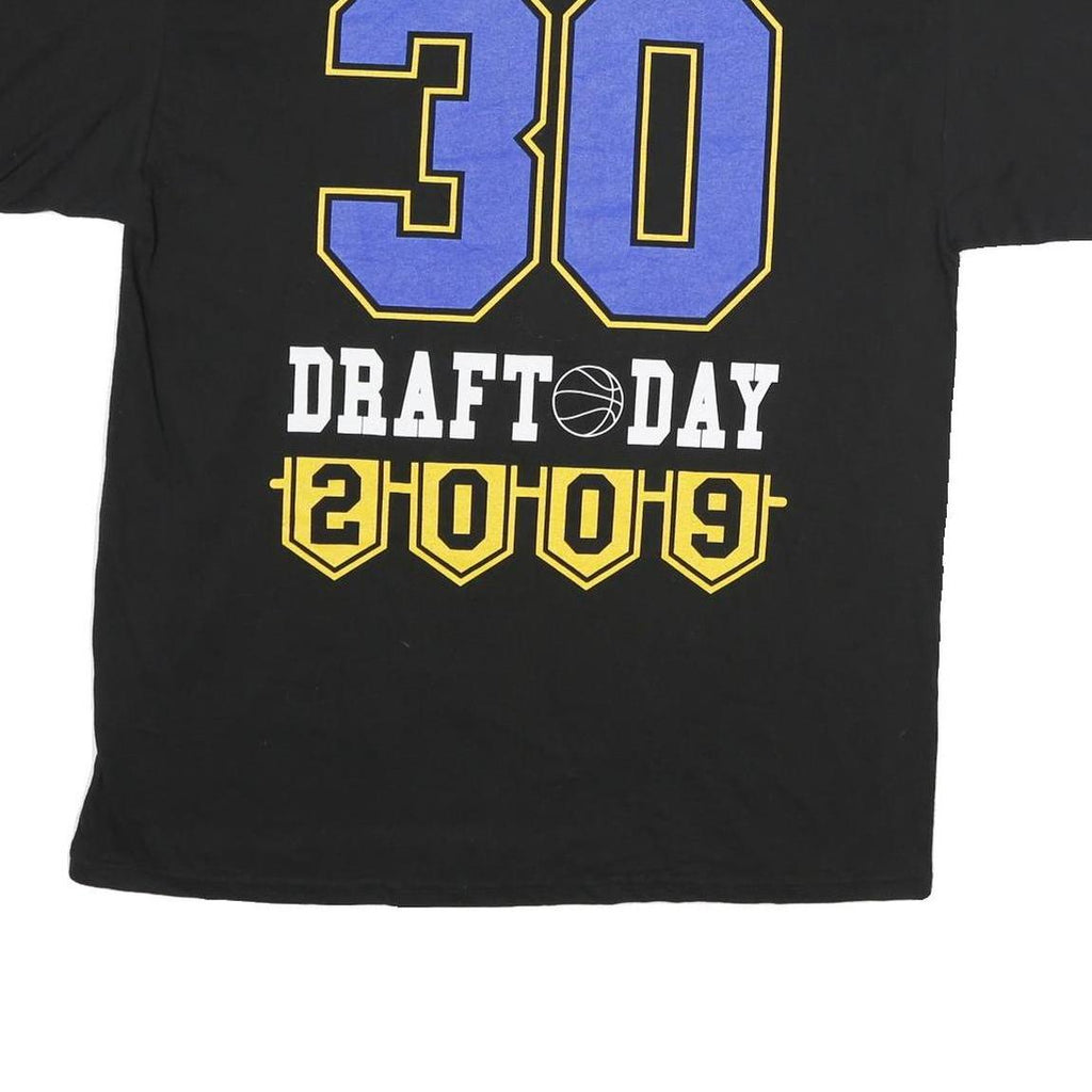 AUTHENTIC Mens Black Blue Yellow Graphic T-Shirt XL Short Sleeve Round Neck 2009