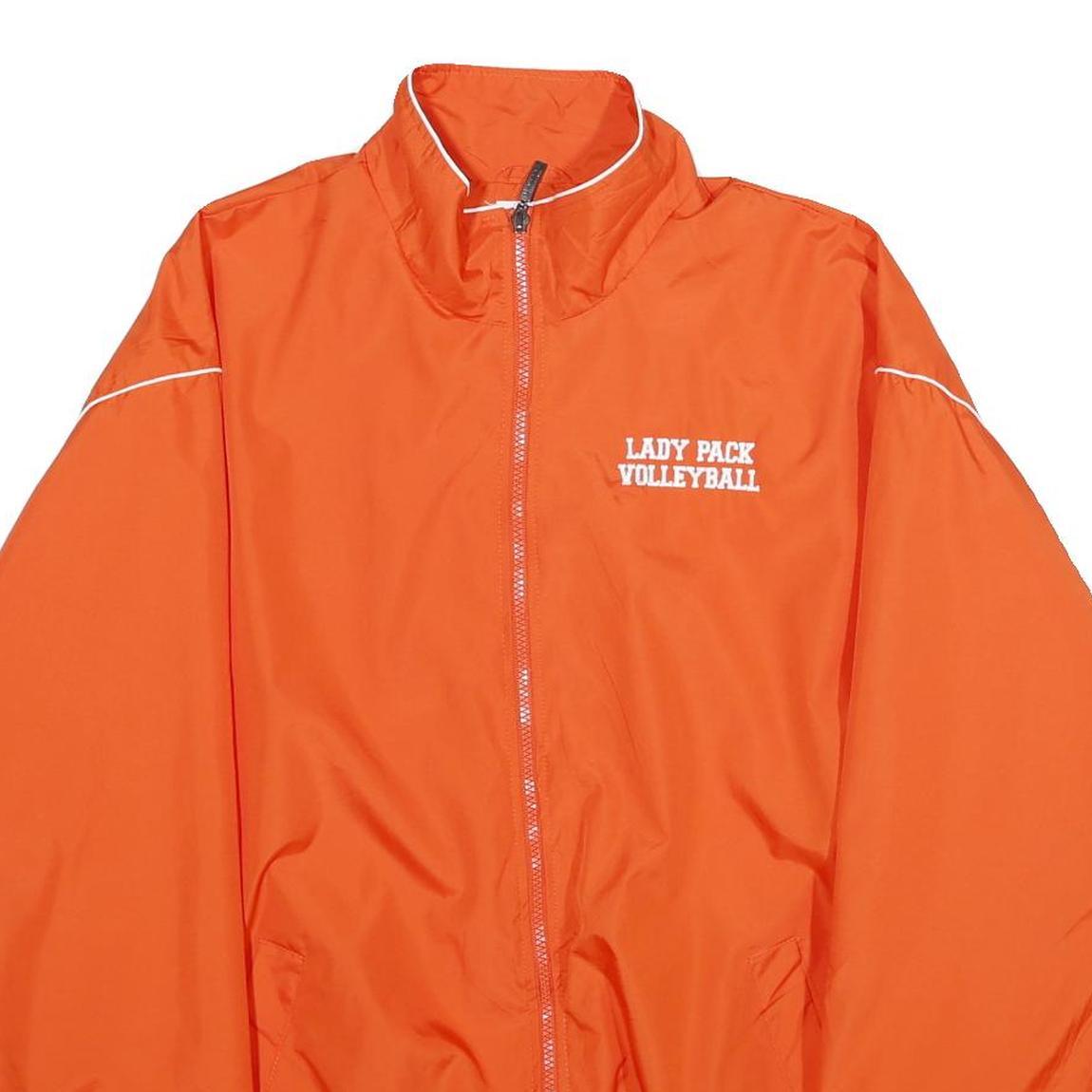 AUGUSTA SPORTSWEAR Mens Orange Zip Jacket XL Polyester Plain Lightweight Sports
