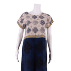 DESIGUAL Womens T-Shirt Dress Blue Viscose Crazy Pattern Knee Length L