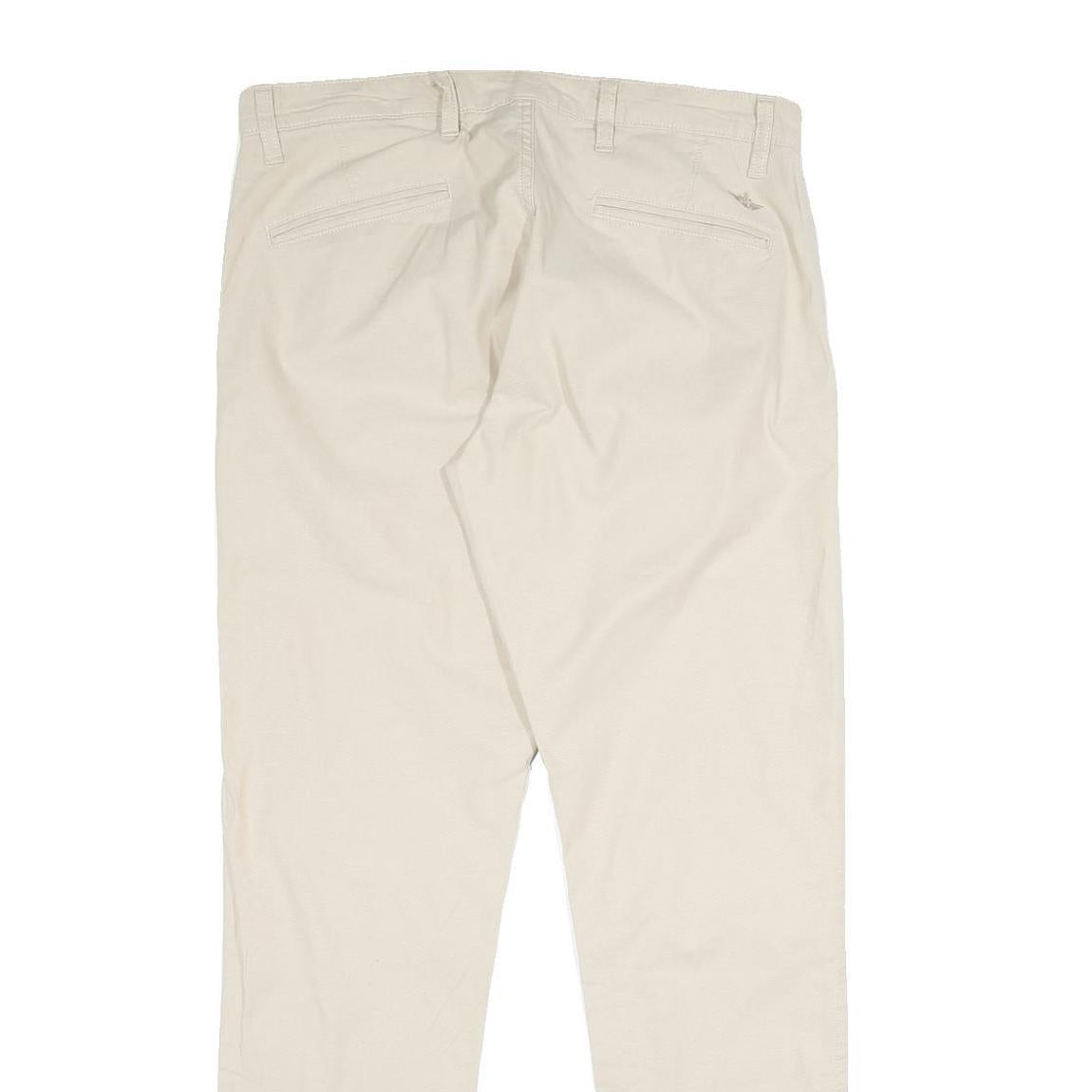 DOCKERS Mens Cotton Beige Regular Straight Trousers W32 L32 Classic Casual