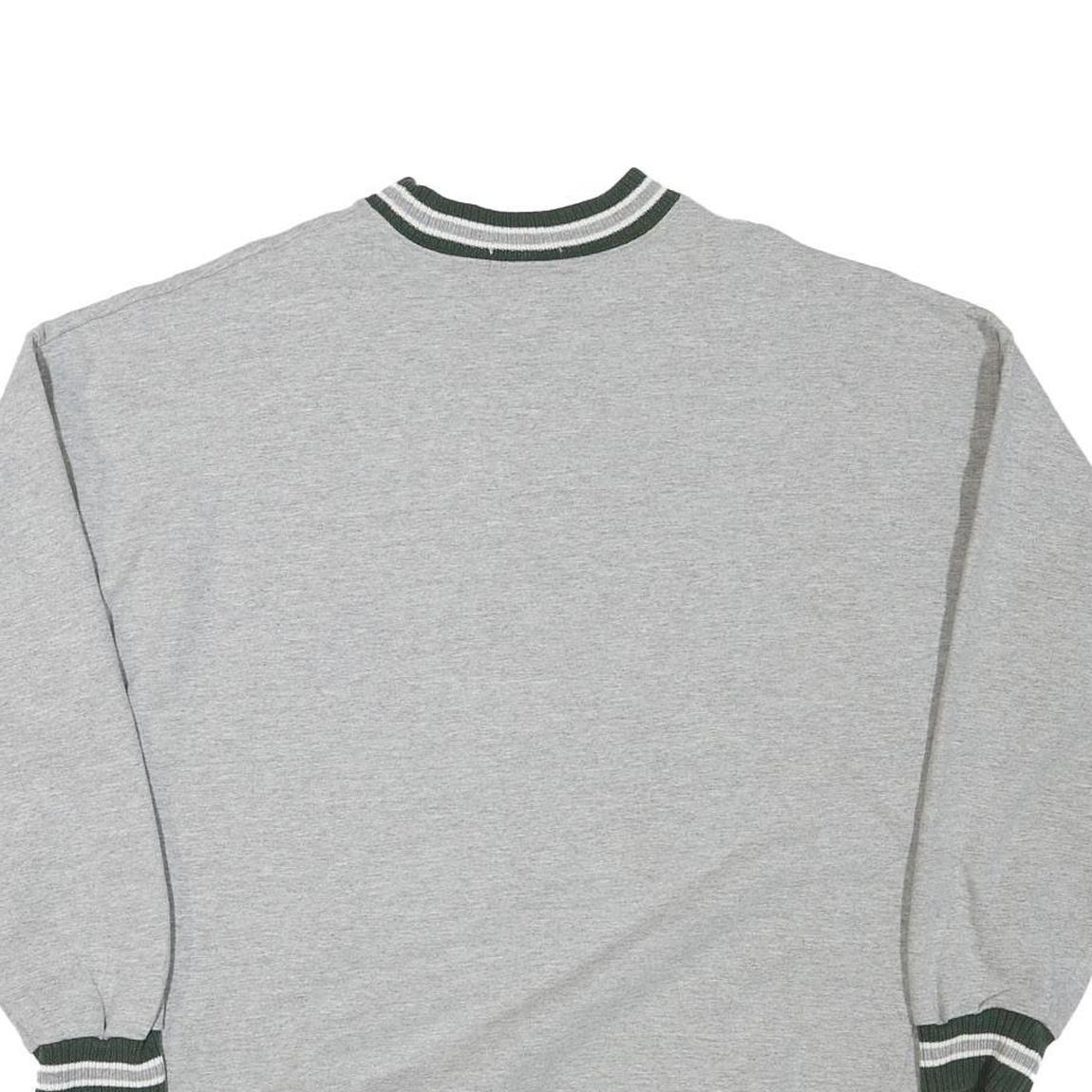 ASH CITY Mens Grey Sweatshirt L Basketball Print Crew Neck Cotton Blend Pullover