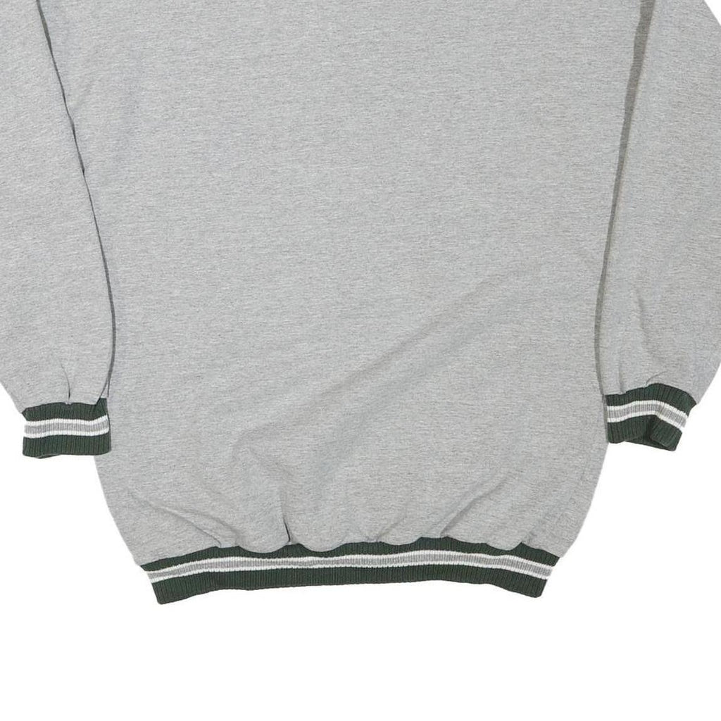 ASH CITY Mens Grey Sweatshirt L Basketball Print Crew Neck Cotton Blend Pullover