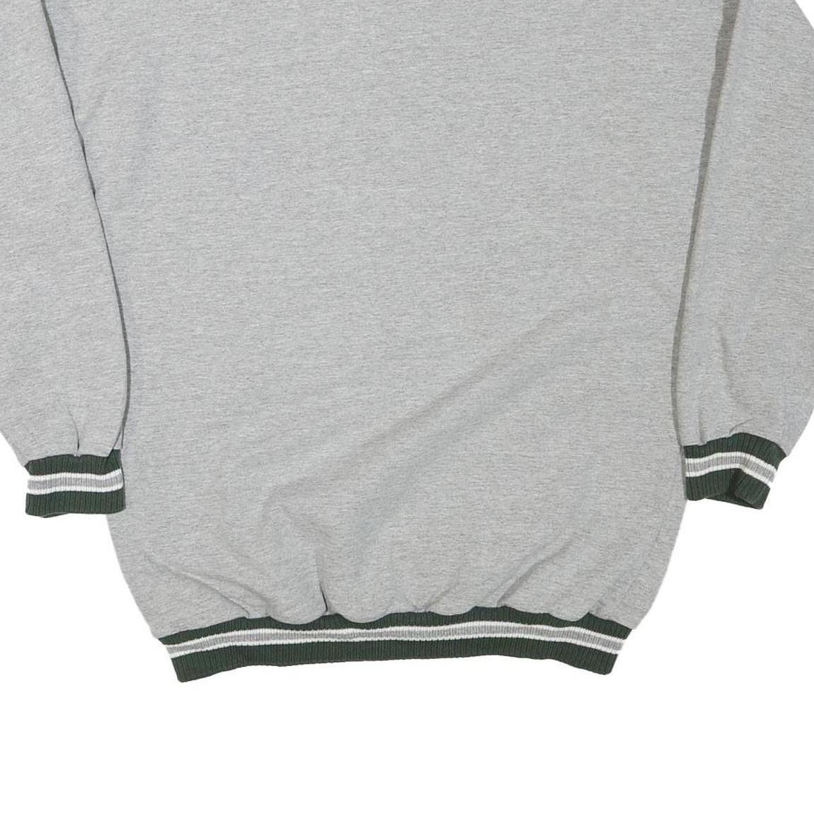 ASH CITY Mens Grey Sweatshirt L Basketball Print Crew Neck Cotton Blend Pullover