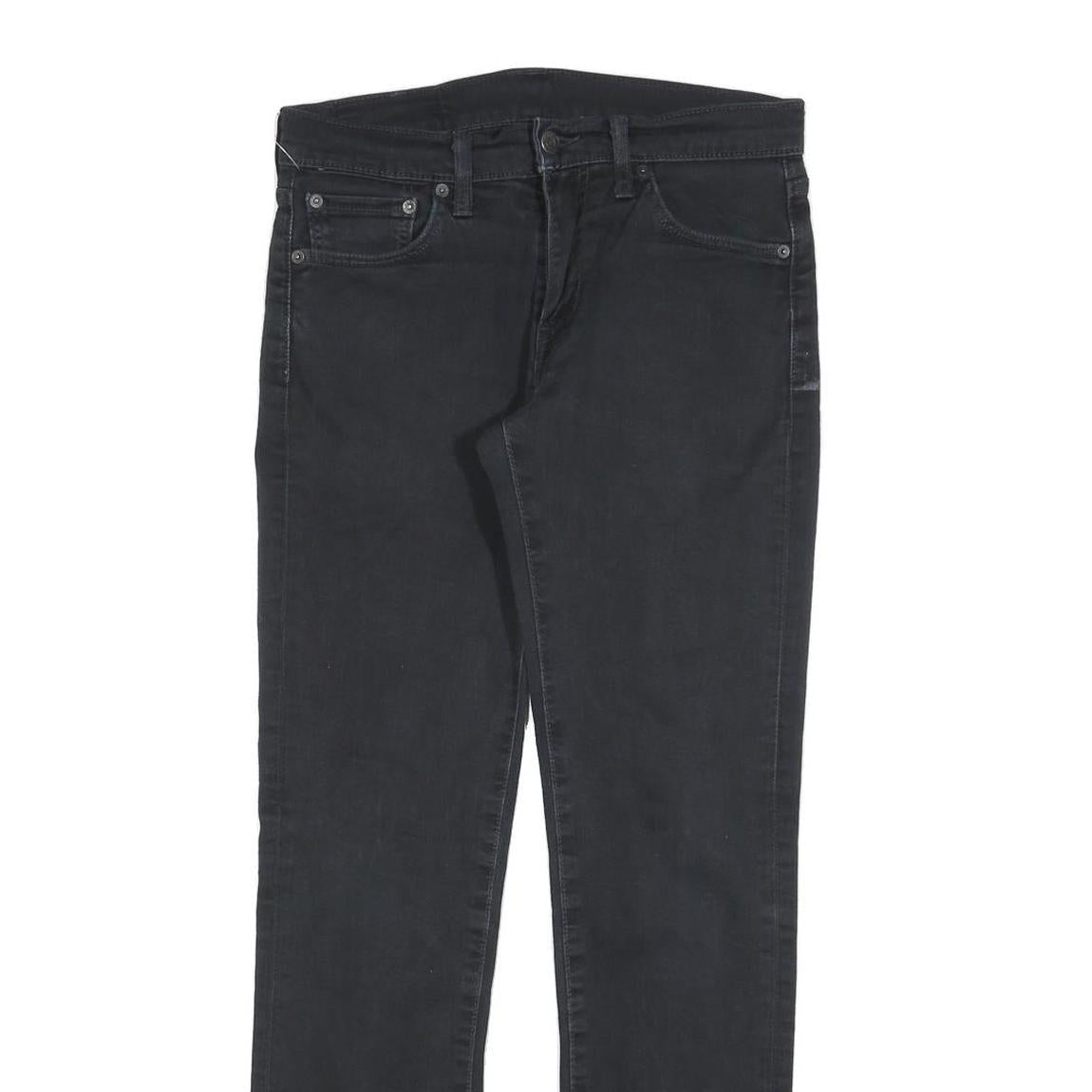 LEVI'S 511 Slim Mens Black Slim Skinny Denim W30 L32 Zip Cotton Blend Jeans