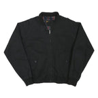 POP Mens Black Cotton Blend Bomber Jacket M Plain Zip Casual Classic