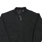 POP Mens Black Cotton Blend Bomber Jacket M Plain Zip Casual Classic