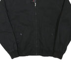 POP Mens Black Cotton Blend Bomber Jacket M Plain Zip Casual Classic