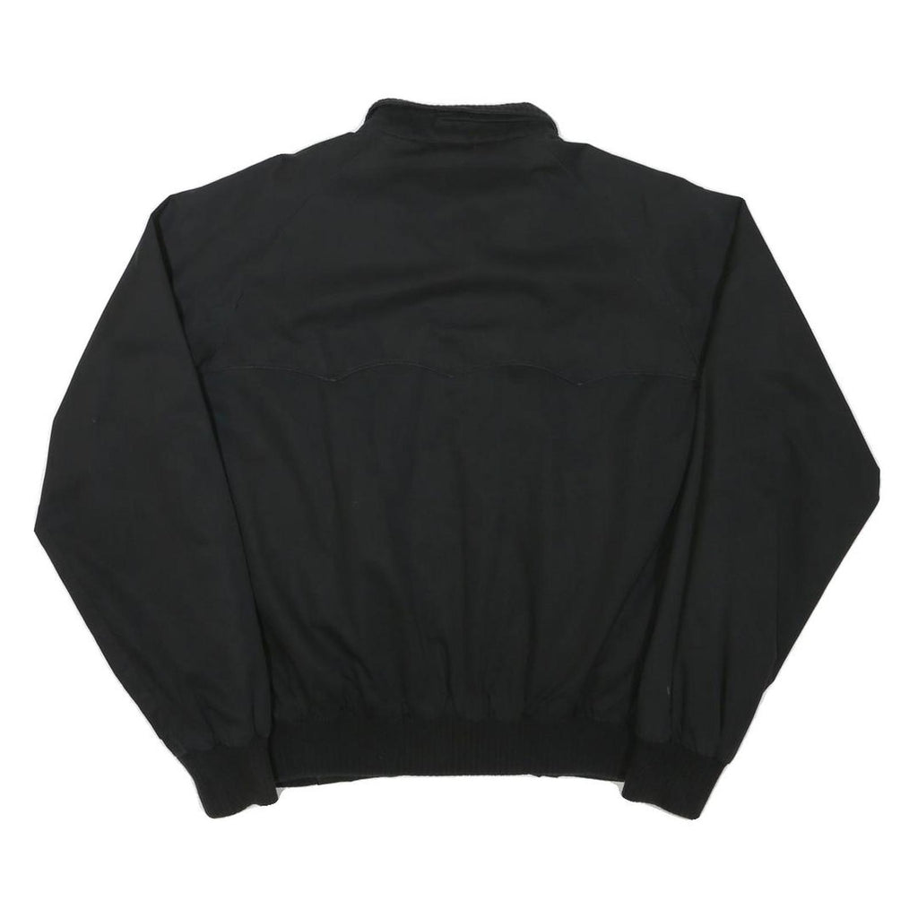 POP Mens Black Cotton Blend Bomber Jacket M Plain Zip Casual Classic