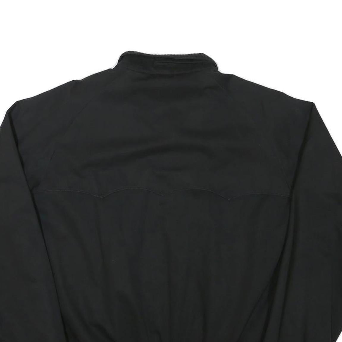 POP Mens Black Cotton Blend Bomber Jacket M Plain Zip Casual Classic