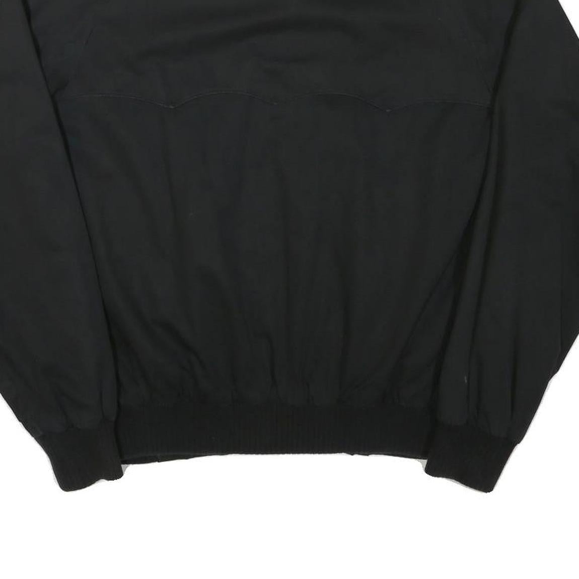 POP Mens Black Cotton Blend Bomber Jacket M Plain Zip Casual Classic