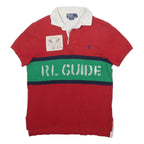 POLO RALPH LAUREN Mens Red & Green RL Guide Cotton Blend Short Sleeve Polo Shirt