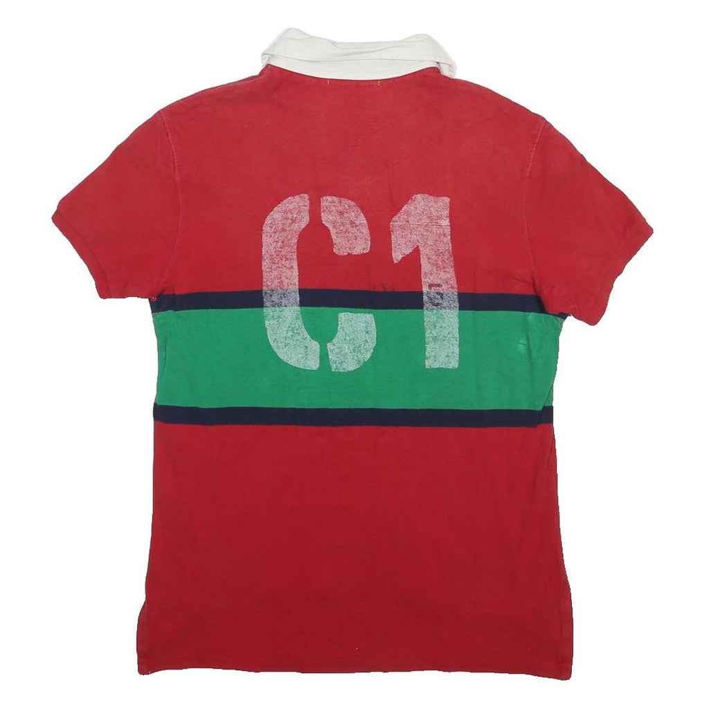 POLO RALPH LAUREN Mens Red & Green RL Guide Cotton Blend Short Sleeve Polo Shirt
