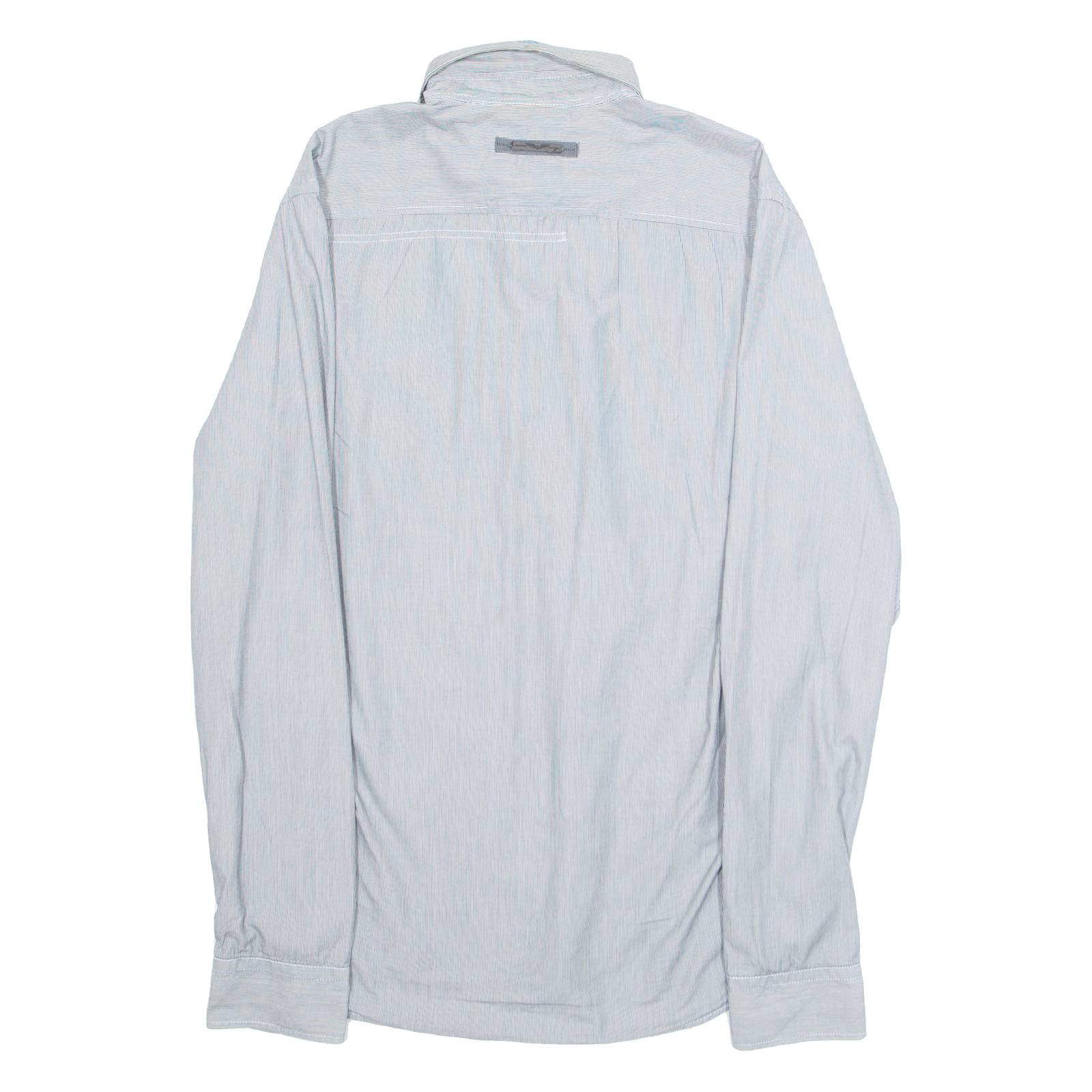 PME LEGEND Mens Shirt Grey Pinstripe Long Sleeve L