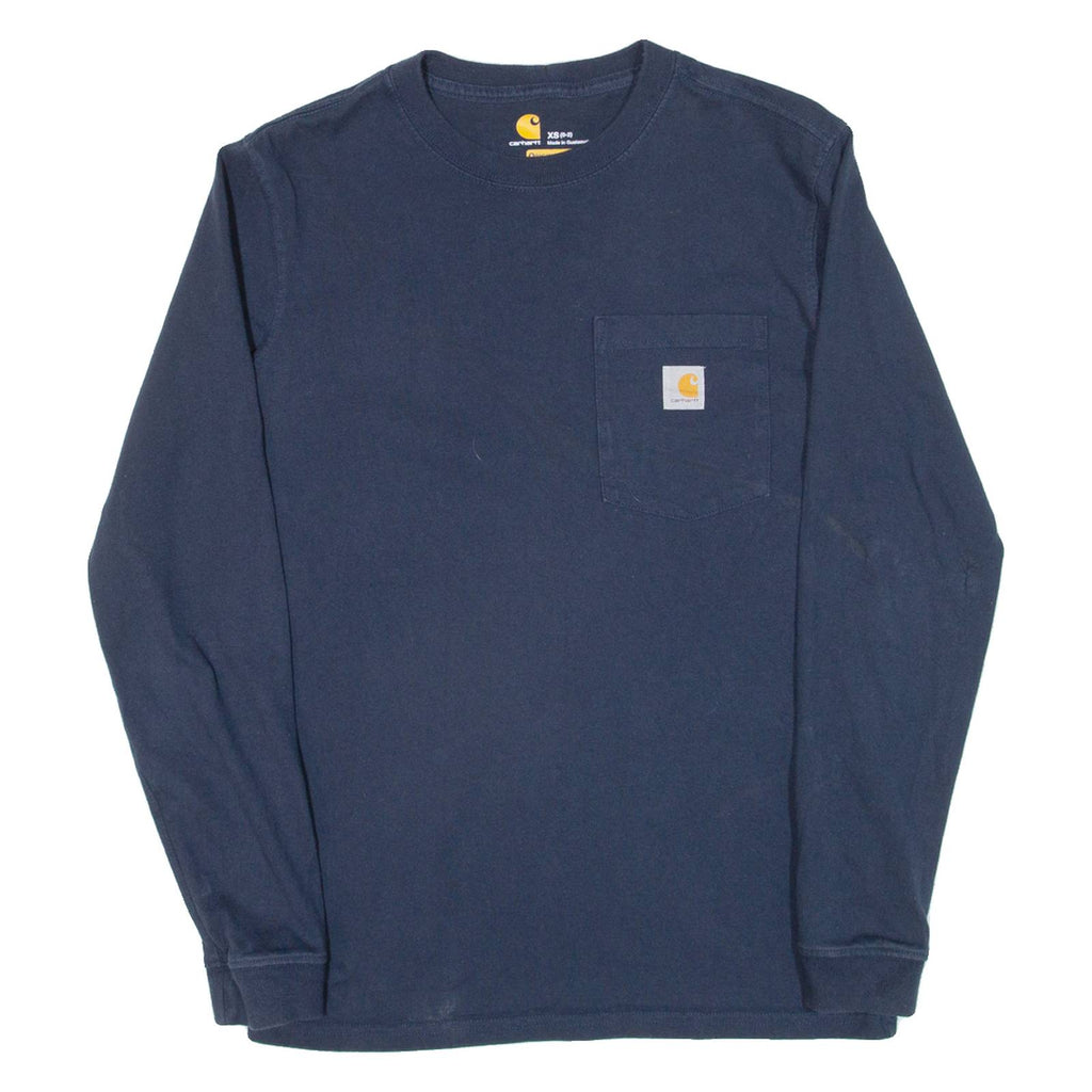 CARHARTT Womens T-Shirt Blue Long Sleeve XS