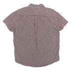 TOMMY HILFIGER Mens Red & White Check Shirt XL Button Down Collar Casual
