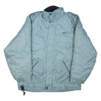 REEBOK Mens Puffer Jacket Blue Nylon L