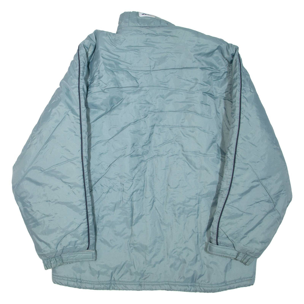 REEBOK Mens Puffer Jacket Blue Nylon L