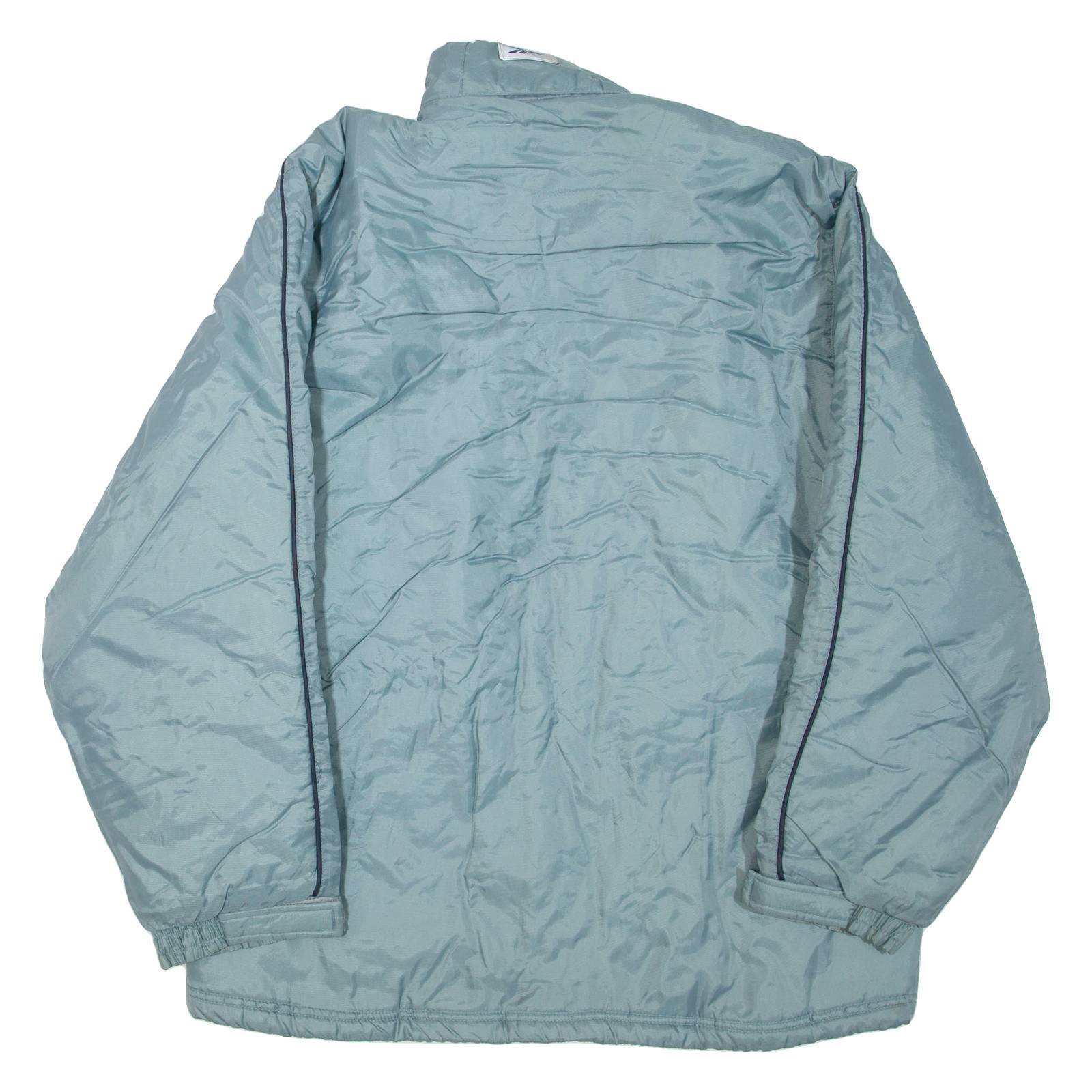 REEBOK Mens Puffer Jacket Blue Nylon L