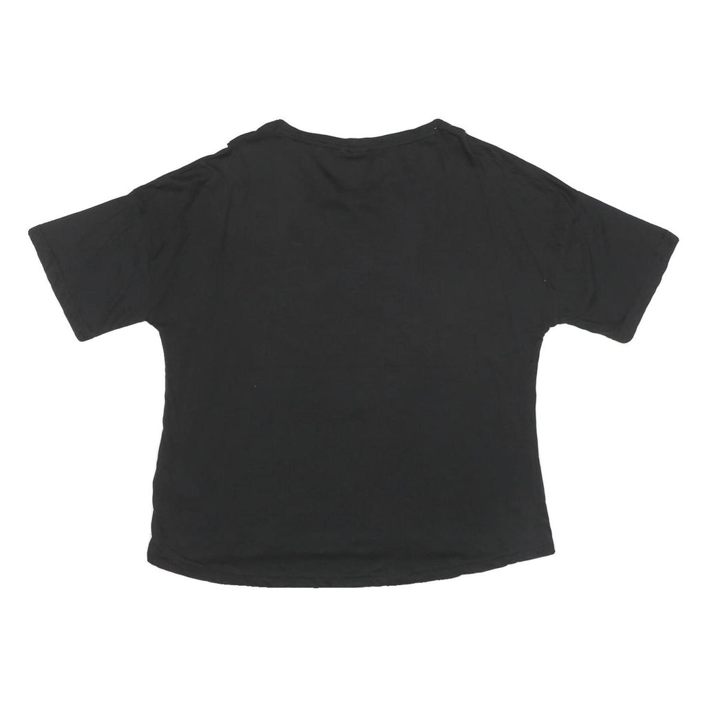 PUMA Womens Black Graphic T-Shirt XL Short Sleeve Round Neck Casual Floral Print