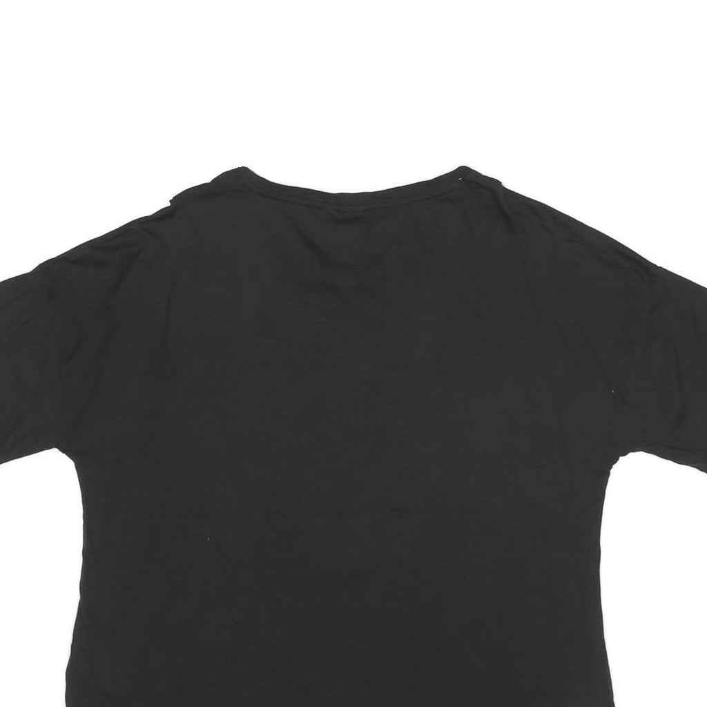 PUMA Womens Black Graphic T-Shirt XL Short Sleeve Round Neck Casual Floral Print