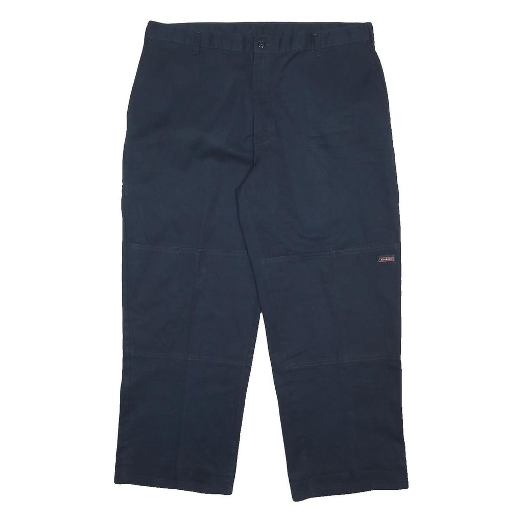 DICKIES Mens Cotton Blend Navy Relaxed Straight Trousers W36 L29 Workwear