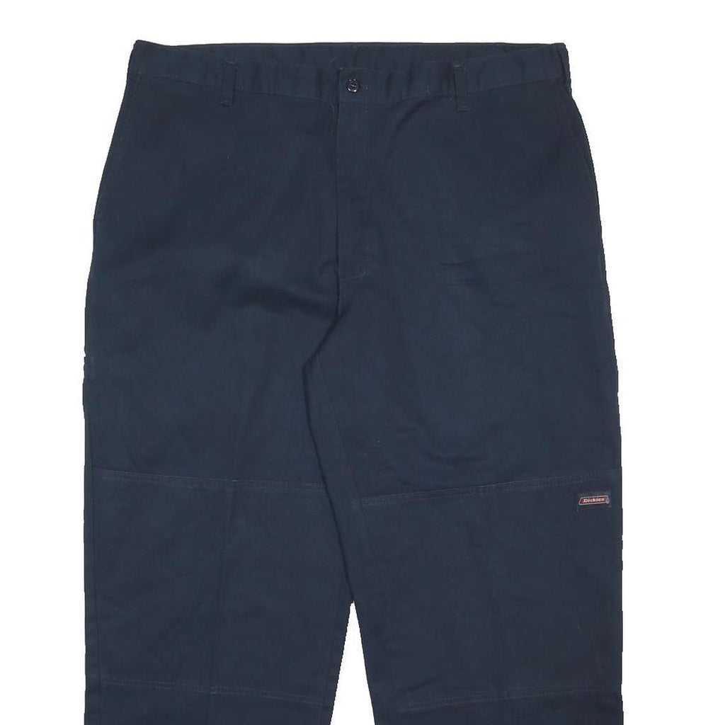DICKIES Mens Cotton Blend Navy Relaxed Straight Trousers W36 L29 Workwear