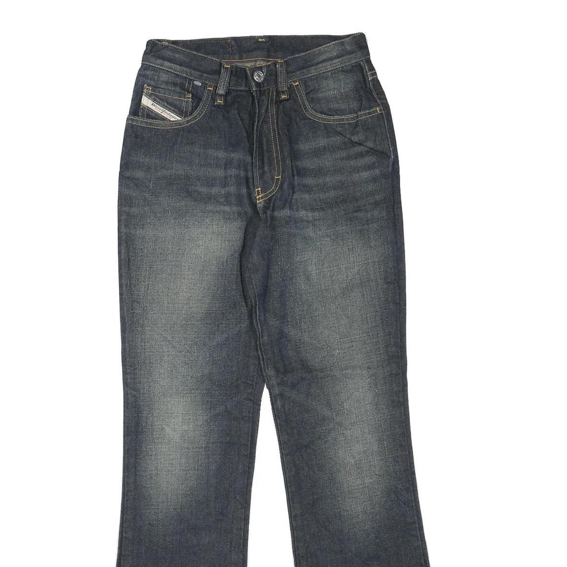 DIESEL Womens Regular Fit Wide-Leg Denim Dark Jeans W24 L28 Stylish Cotton Blend