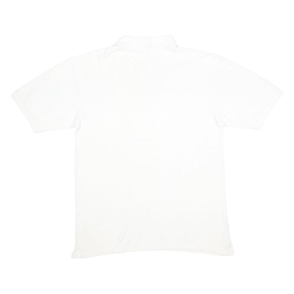 FILA Mens White Short Sleeve Plain Polo Shirt L Casual Cotton Comfort