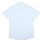 BARBOUR Mens Blue & White Cotton Blend Shirt L Button Down Collar Casual