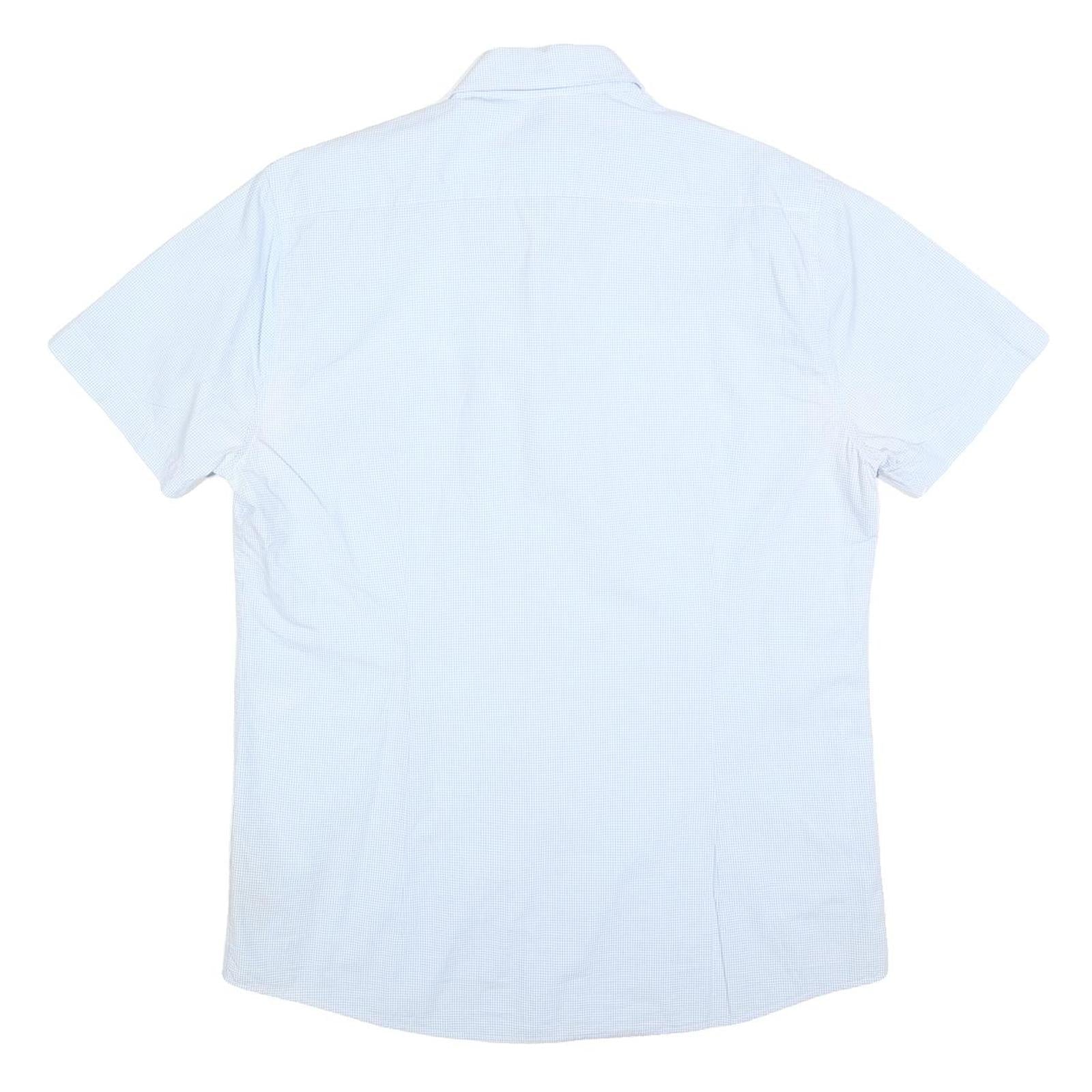 BARBOUR Mens Blue & White Cotton Blend Shirt L Button Down Collar Casual