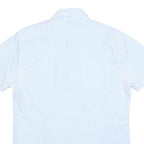 BARBOUR Mens Blue & White Cotton Blend Shirt L Button Down Collar Casual