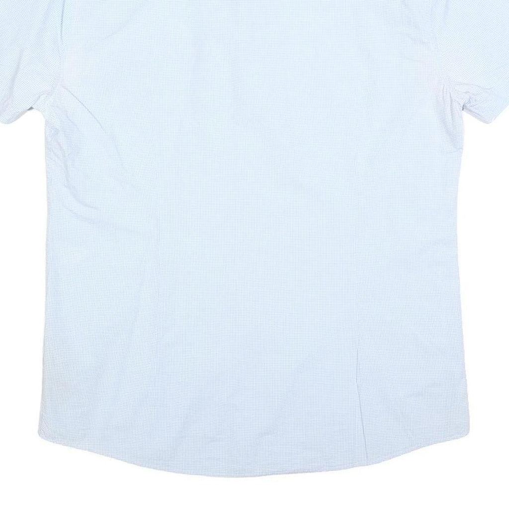 BARBOUR Mens Blue & White Cotton Blend Shirt L Button Down Collar Casual