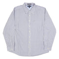 TOMMY HILFIGER Mens Blue & White Striped Shirt 2XL Classic Cotton Button-Down