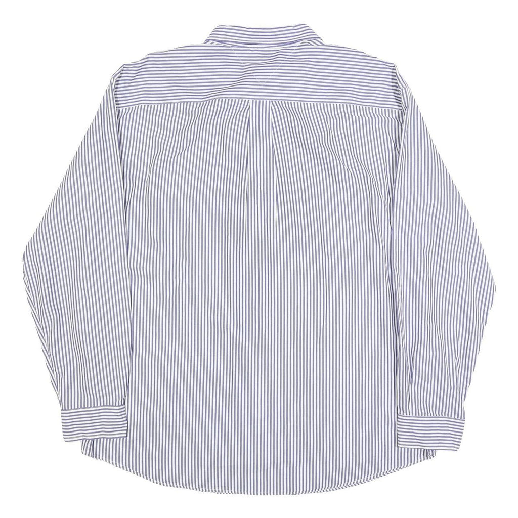 TOMMY HILFIGER Mens Blue & White Striped Shirt 2XL Classic Cotton Button-Down