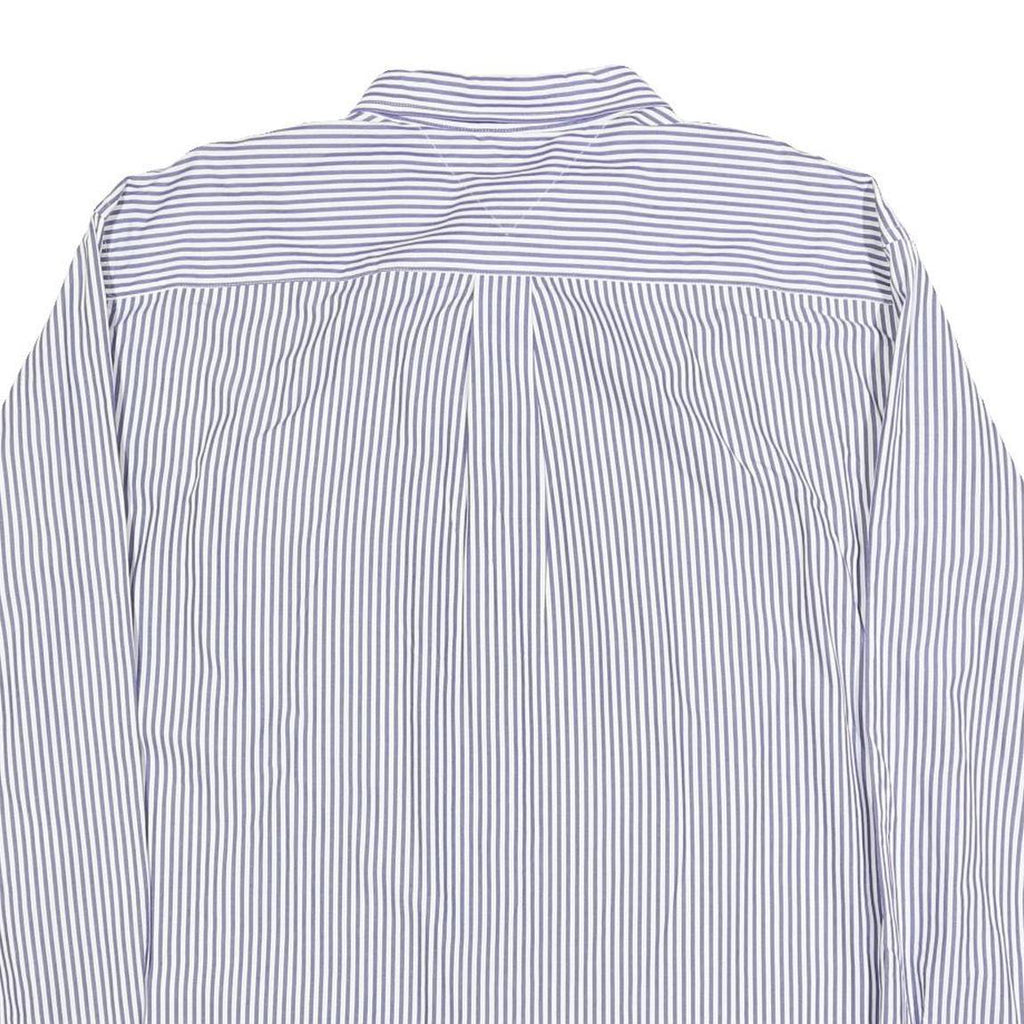 TOMMY HILFIGER Mens Blue & White Striped Shirt 2XL Classic Cotton Button-Down